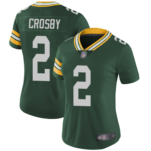 Green Bay Packers Limited Green Women #2 Crosby Mason Home Jersey Nike NFL Vapor Untouchable->women nfl jersey->Women Jersey